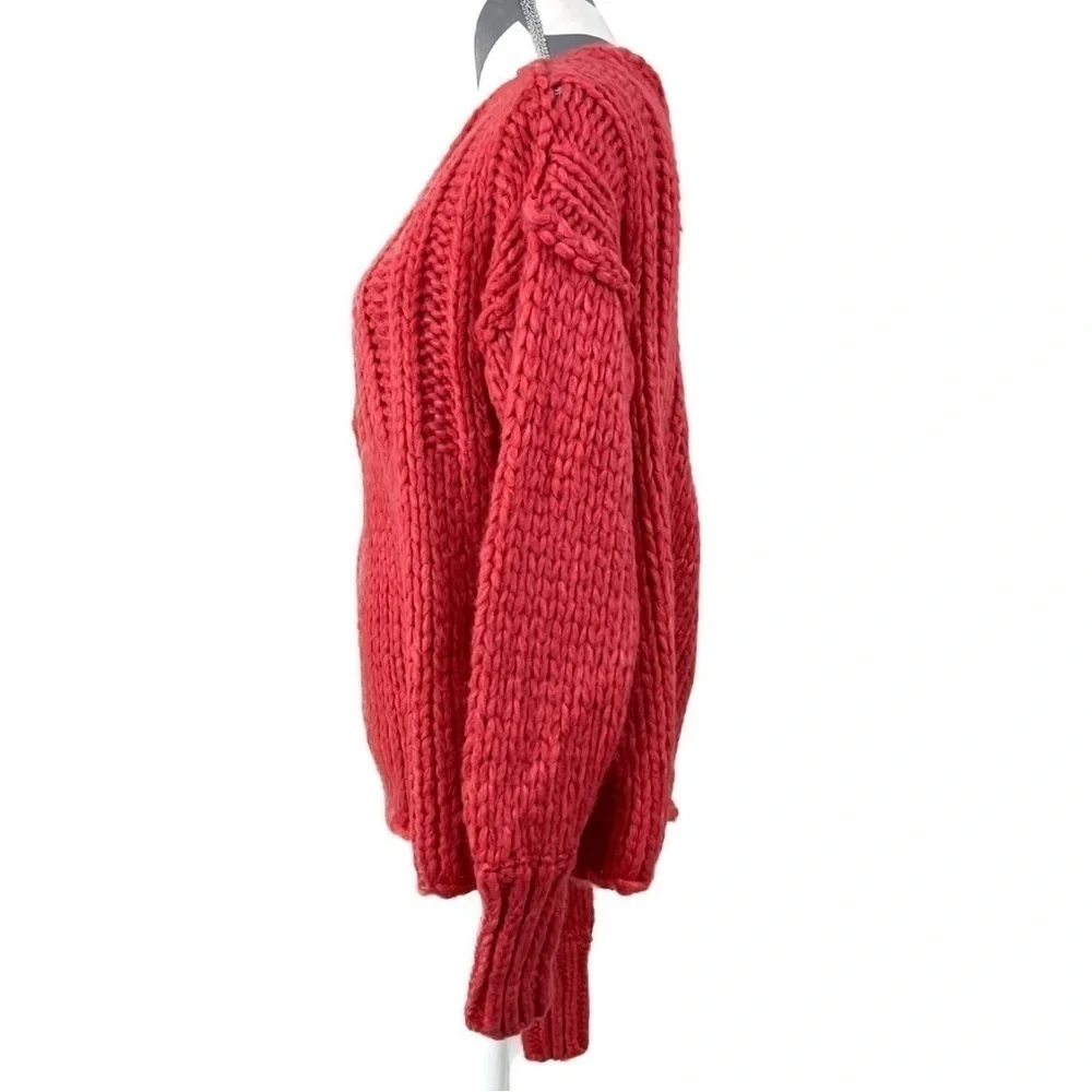 NWOT - Free People Be There Pullover Chunky Knit Sweater - Coral Clay - Size XS